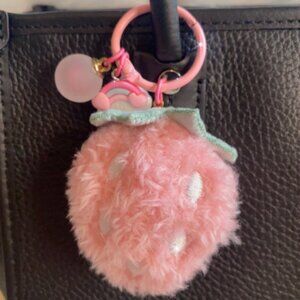 Pink Strawberry-shaped Keychain